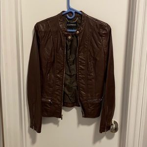 Express brown leather jacket